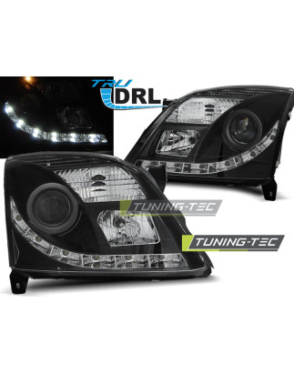 Fari Anteriori con Luci Diurne Luci Diurne DRL Nero per Opel Vectra C Tru 04/2002-08/2005 (Cod. TT-L