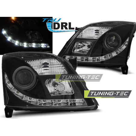 Fari Anteriori con Luci Diurne Luci Diurne DRL Nero per Opel Vectra C Tru 04/2002-08/2005 (Cod. TT-L