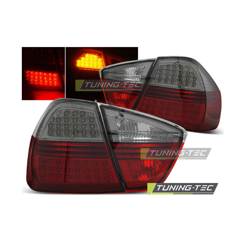 Fanali Posteriori LED Rosso Fumé per BMW Serie 3 E90 03/2005-08/2008 (Cod. TT-LDBM68)