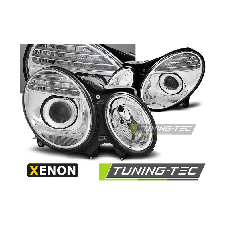 Fari Anteriori Cromato per Mercedes-Benz W211 Classe E 03/2002-04/2006 (Cod. TT-LPME56)
