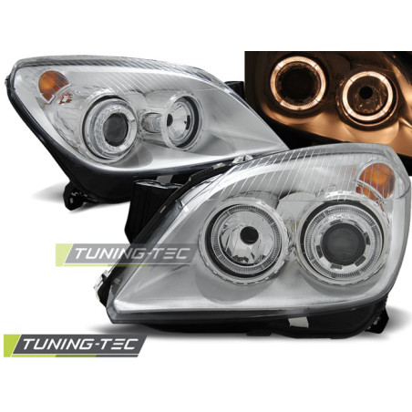 Fari Anteriori Angel Eyes per Opel Astra H 03/2004-2009 (Cod. TT-LPOP71)