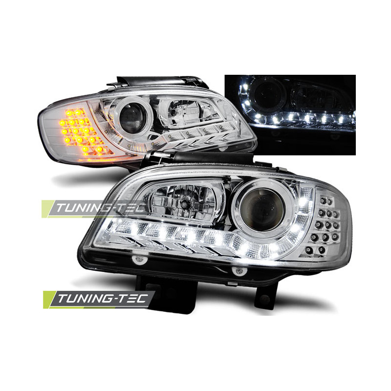 Fari Anteriori Luci Diurne Cromato per Seat Ibiza/cordoba 09/1999-03/2002 (Cod. TT-LPSE21) Fari Anteriori Luci Diurne Cromato per Seat Ibiza/cordoba 09/1999-03/2002 (Cod. TT-LPSE21)