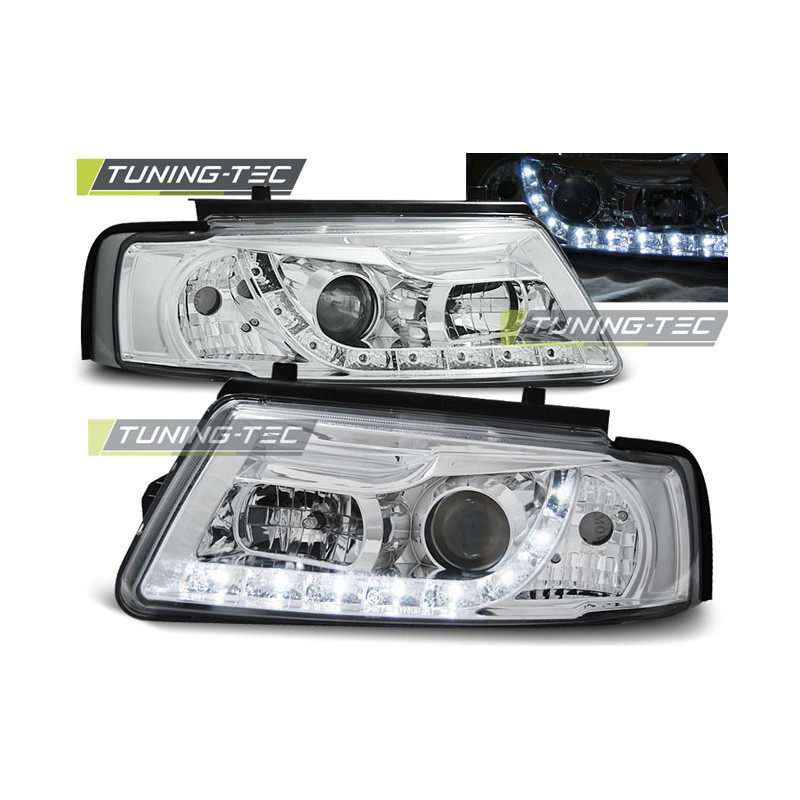 Fari Anteriori Luci Diurne Cromato per Volkswagen Passat B5 11/1996-08/2000 (Cod. TT-LPVWE6)