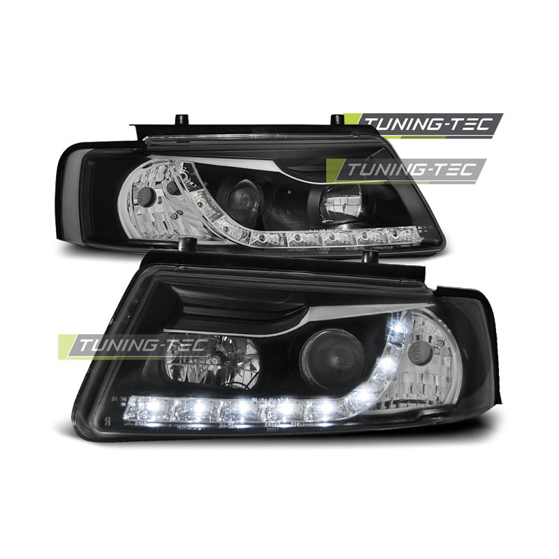 Fari Anteriori Luci Diurne Nero per Volkswagen Passat B5 11/1996-08/2000 (Cod. TT-LPVWE7)