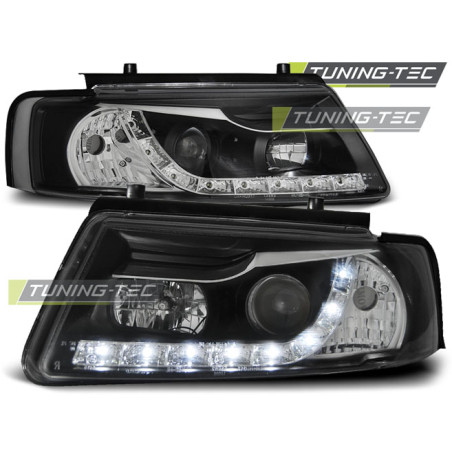 Fari Anteriori Luci Diurne Nero per Volkswagen Passat B5 11/1996-08/2000 (Cod. TT-LPVWE7)