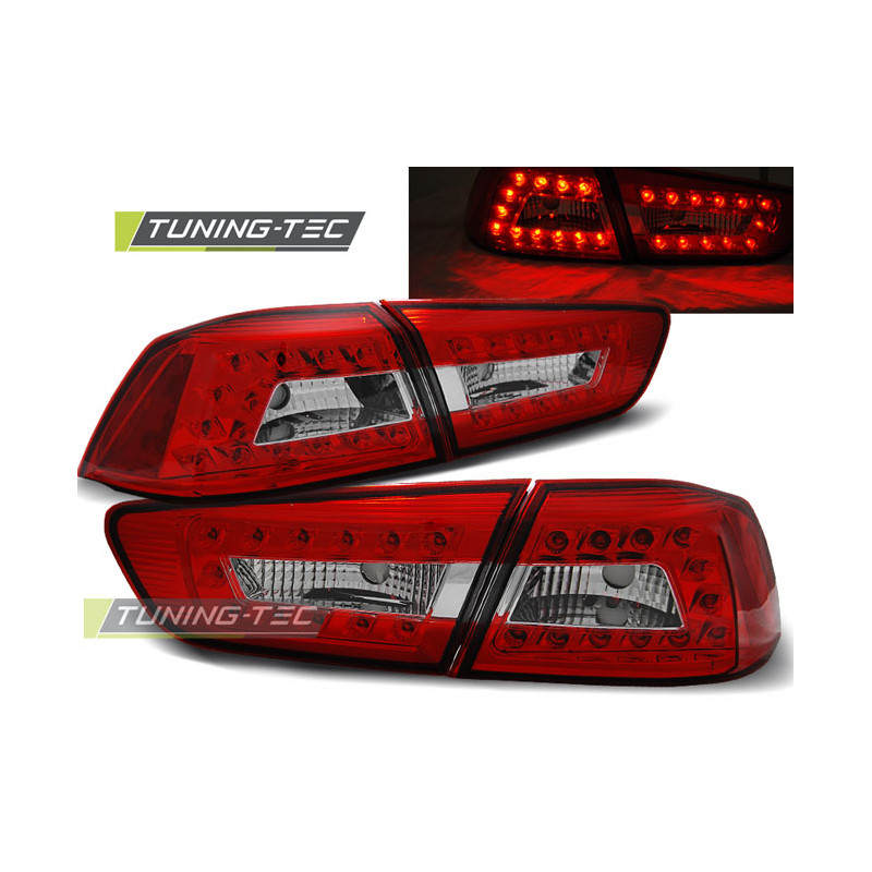 Fanali Posteriori LED Rosso/bianco per Mitsubishi Lancer 8 2008-2011 (Cod. TT-LDMI04)