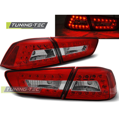 Fanali Posteriori LED Rosso/bianco per Mitsubishi Lancer 8 2008-2011 (Cod. TT-LDMI04)