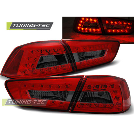 Fanali Posteriori LED Rosso Fumé per Mitsubishi Lancer 8 2008-2011 (Cod. TT-LDMI05)