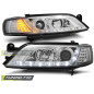 Fari Anteriori con Luci Diurne Luci Diurne LED Cromato per Opel Vectra B Indicator 11/1996-12/1998 (