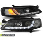 Fari Anteriori con Luci Diurne Luci Diurne LED Nero per Opel Vectra B Indicator 11/1996-12/1998 (Cod