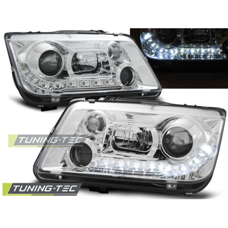 Fari Anteriori Luci Diurne Cromato per Volkswagen Bora 09/1998-05/2005 (Cod. TT-LPVWE8)