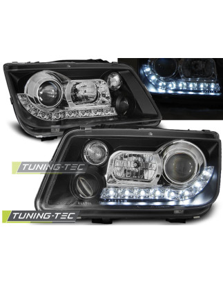 Fari Anteriori Luci Diurne Nero per Volkswagen Bora 09/1998-05/2005 (Cod. TT-LPVWE9)