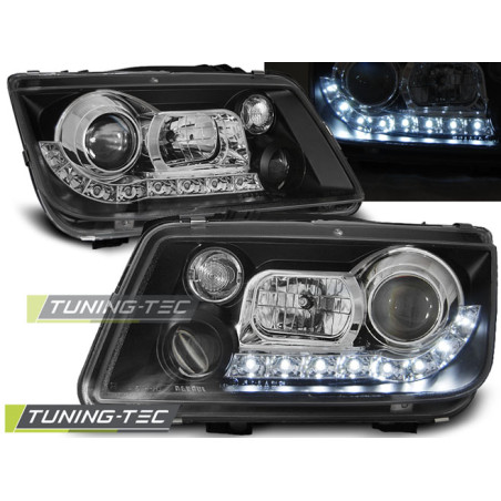 Fari Anteriori Luci Diurne Nero per Volkswagen Bora 09/1998-05/2005 (Cod. TT-LPVWE9)