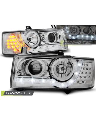 Fari Anteriori Luci Diurne Cromato per Volkswagen T4 Transporter 1990-03/2003 (Cod. TT-LPVWF0)