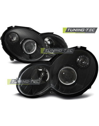 Fari Anteriori Nero per Mercedes-Benz Cl203 Classe C 2000-2004 (Cod. TT-LPME62)