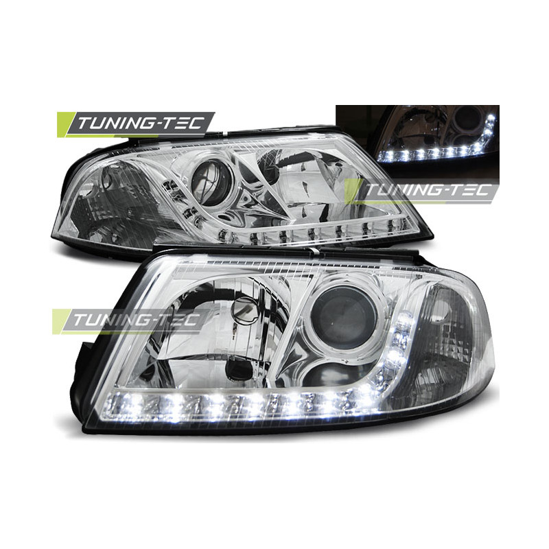 Fari Anteriori Luci Diurne Cromato per Volkswagen Passat 3BG B5 Fl 09/2000-03/2005 (Cod. TT-LPVW55)