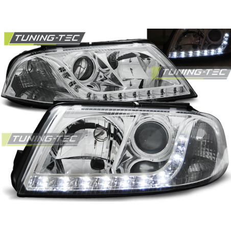 Fari Anteriori Luci Diurne Cromato per Volkswagen Passat 3BG B5 Fl 09/2000-03/2005 (Cod. TT-LPVW55)