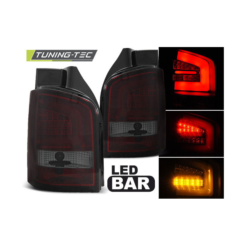 Fanali Posteriori LED Rosso Fumé per Volkswagen T5 04/2010-2015 (Cod. TT-LDVW99)
