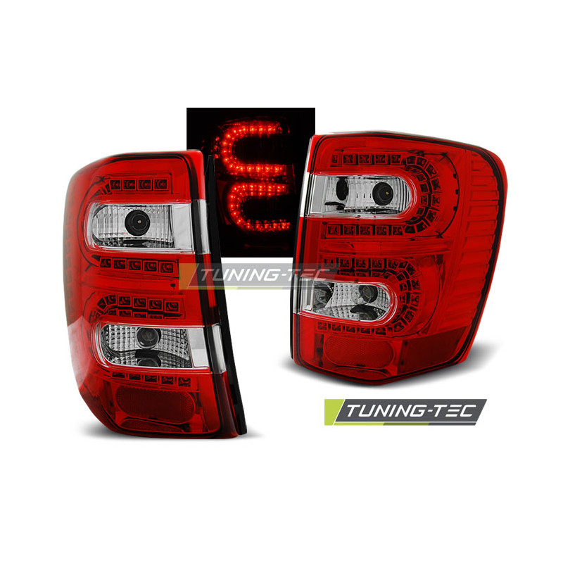 Fanali Posteriori LED Rosso/bianco per Chrysler Jeep Grand Cherokee 1999-05/2005 (Cod. TT-LDCH08)