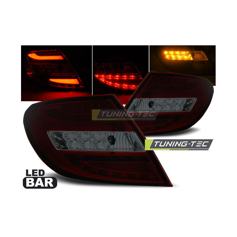 Fanali Posteriori LED Rosso Fumé per Mercedes-Benz Classe C W204 2007-2010 (Cod. TT-LDME69)