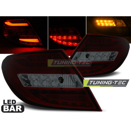 Fanali Posteriori LED Rosso Fumé per Mercedes-Benz Classe C W204 2007-2010 (Cod. TT-LDME69)