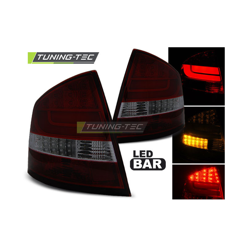 Fanali Posteriori LED Rosso Fumé per Skoda Octavia Ii 2004-2012 (Cod. TT-LDSK12)