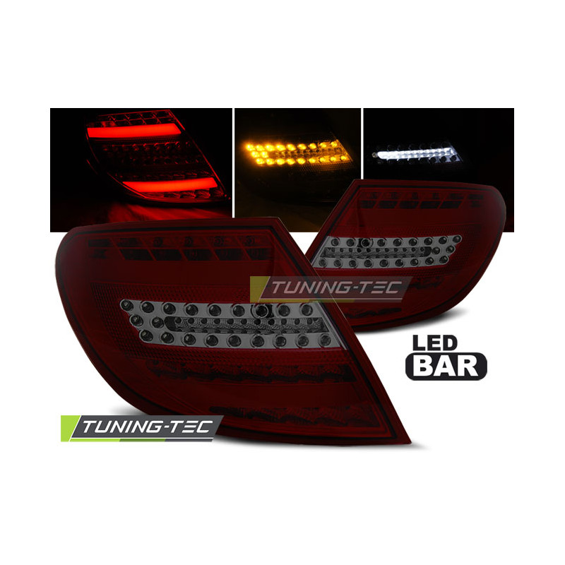 Fanali Posteriori LED Rosso Fumé per Mercedes-Benz Classe C W204 2007-2010 (Cod. TT-LDME72)