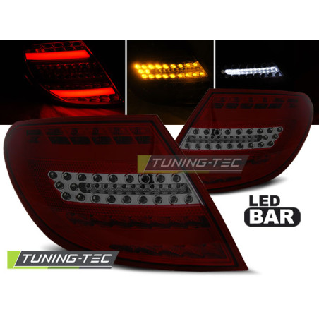 Fanali Posteriori LED Rosso Fumé per Mercedes-Benz Classe C W204 2007-2010 (Cod. TT-LDME72)