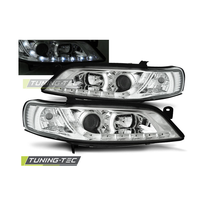 Fari Anteriori con Luci Diurne Luci Diurne Cromato per Opel Vectra B 01/1999-03/2002 (Cod. TT-LPOP47