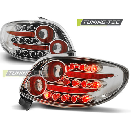 Fanali Posteriori LED Cromato per Peugeot 206 Dal 10/1998 (Cod. TT-LDPE11)