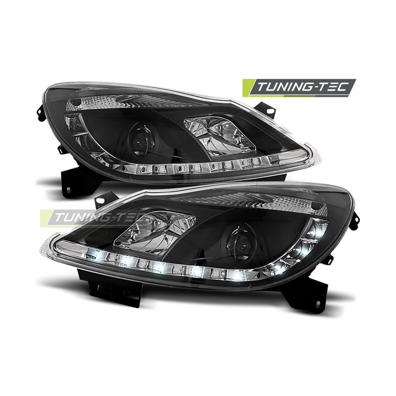 Fari Anteriori con Luci Diurne Luci Diurne Nero per Opel Corsa D 04/2006-2011 (Cod. TT-LPOP50)