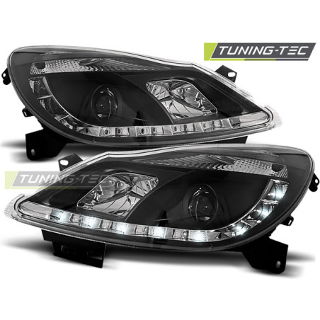 Fari Anteriori con Luci Diurne Luci Diurne Nero per Opel Corsa D 04/2006-2011 (Cod. TT-LPOP50)
