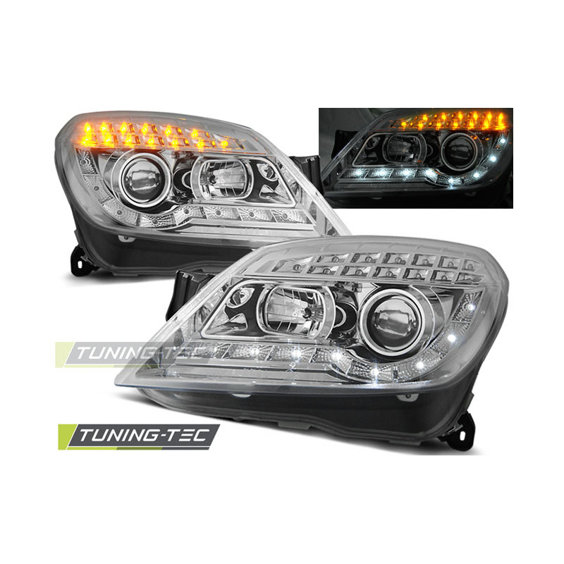Fari Anteriori con Luci Diurne Luci Diurne Cromato per Opel Astra H 03/2004-2010 (Cod. TT-LPOP51)