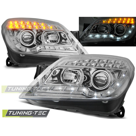 Fari Anteriori con Luci Diurne Luci Diurne Cromato per Opel Astra H 03/2004-2010 (Cod. TT-LPOP51)