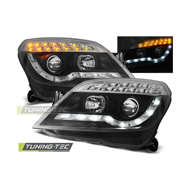 Fari Anteriori con Luci Diurne Luci Diurne Nero per Opel Astra H 03/2004-2010 (Cod. TT-LPOP52)