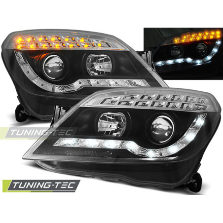 Fari Anteriori con Luci Diurne Luci Diurne Nero per Opel Astra H 03/2004-2010 (Cod. TT-LPOP52)
