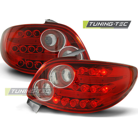 Fanali Posteriori LED Rosso/bianco per Peugeot 206 Dal 10/1998 (Cod. TT-LDPE13)