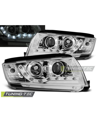 Fari Anteriori Luci Diurne Cromato per Skoda Fabia 12/1999-2008 (Cod. TT-LPSK05)