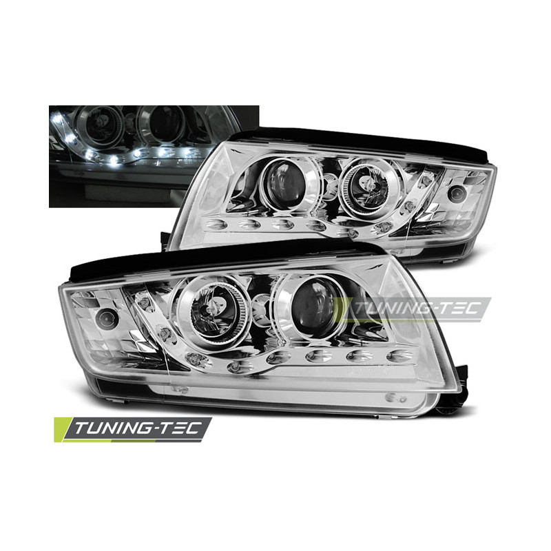 Fari Anteriori Luci Diurne Cromato per Skoda Fabia 12/1999-2008 (Cod. TT-LPSK05)