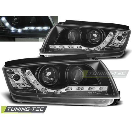 Fari Anteriori Luci Diurne Nero per Skoda Fabia 12/1999-2008 (Cod. TT-LPSK06)
