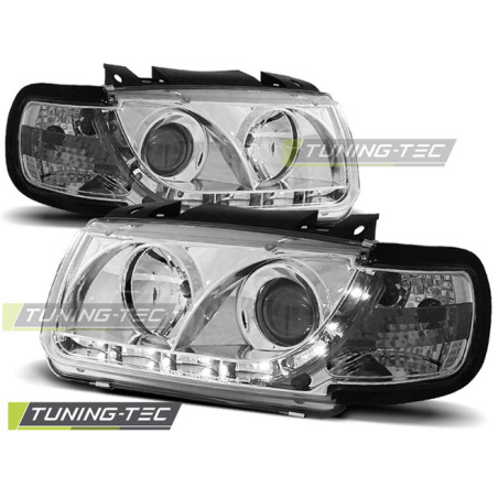 Fari Anteriori Luci Diurne Cromato per Volkswagen Polo 6N 10/1994-09/1999 (Cod. TT-LPVWA3)