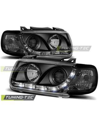 Fari Anteriori Luci Diurne Nero per Volkswagen Polo 6N 10/1994-09/1999 (Cod. TT-LPVWA4)