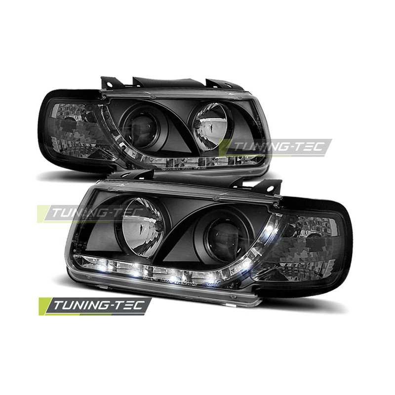 Fari Anteriori Luci Diurne Nero per Volkswagen Polo 6N 10/1994-09/1999 (Cod. TT-LPVWA4)