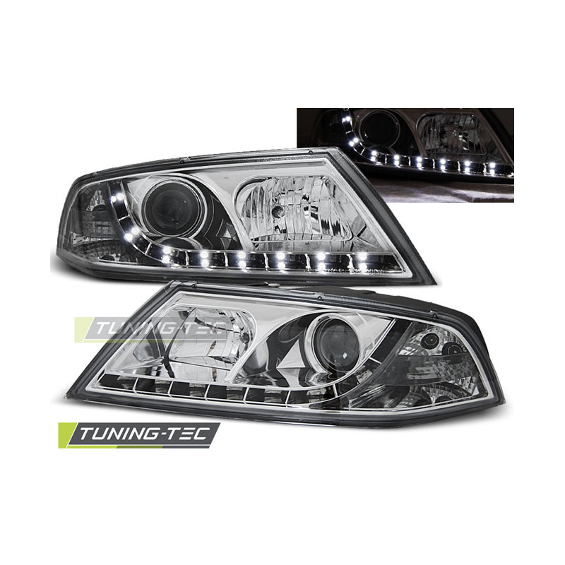 Fari Anteriori Luci Diurne Cromato per Skoda Octavia 2 03/2004-2008 (Cod. TT-LPSK09)
