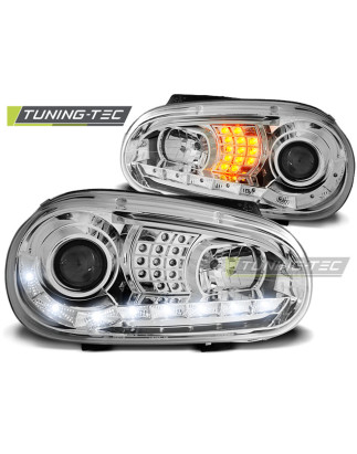 Fari Anteriori Luci Diurne Cromato per Volkswagen Golf 4 09/1997-09/2003 (Cod. TT-LPVWB1)
