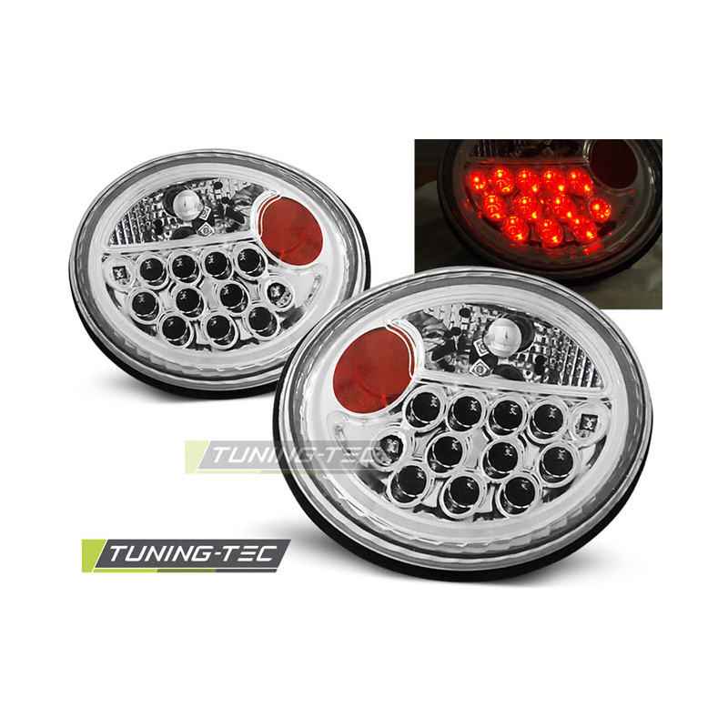 Fanali Posteriori LED Cromato per Volkswagen New Beetle 10/1998-2005 (Cod. TT-LDVW38)