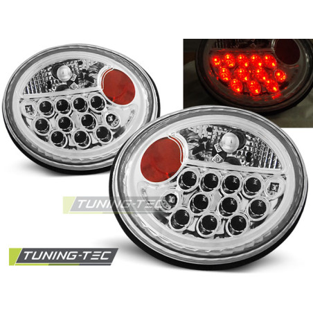 Fanali Posteriori LED Cromato per Volkswagen New Beetle 10/1998-2005 (Cod. TT-LDVW38)