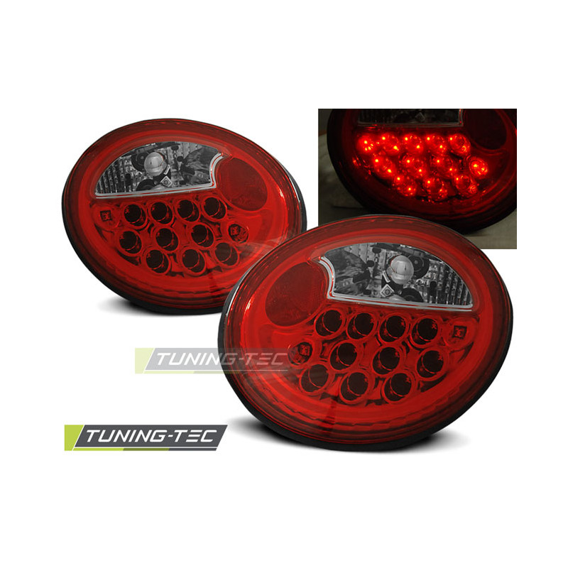 Fanali Posteriori LED Rosso/bianco per Volkswagen New Beetle 10/1998-05/2005 (Cod. TT-LDVW40)