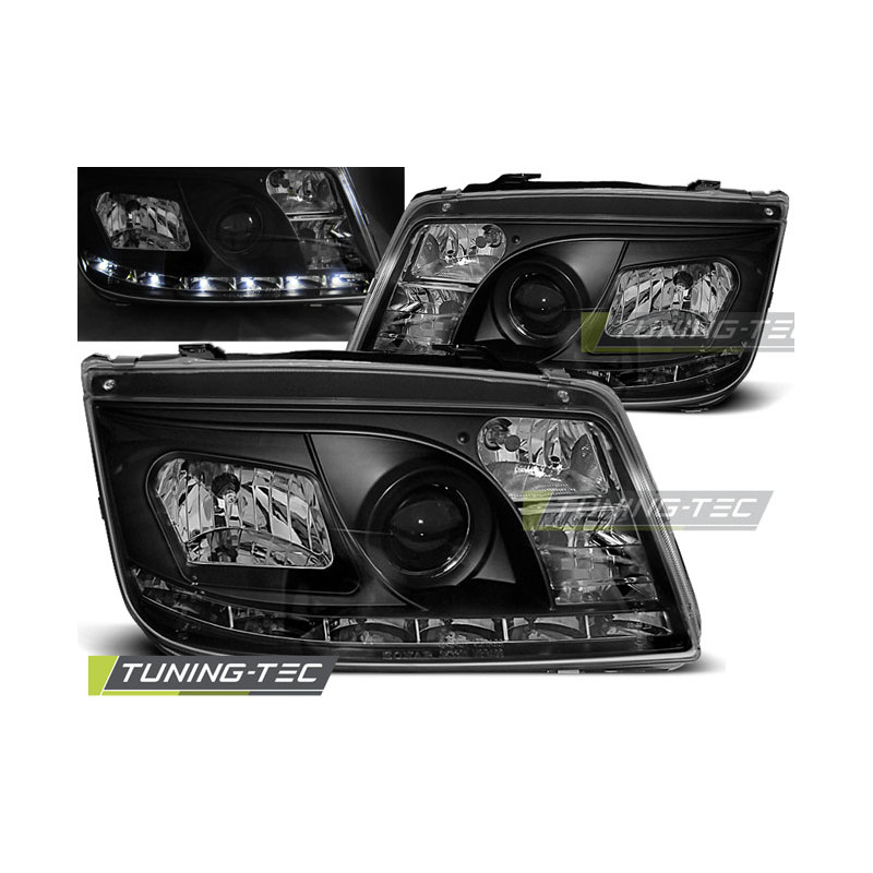 Fari Anteriori Luci Diurne Nero per Volkswagen Bora 09/1998-05/2005 (Cod. TT-LPVWA2)