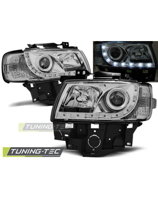 Fari Anteriori Luci Diurne Cromato per Volkswagen T4 Bus 08/1996-03/2003 (Cod. TT-LPVWB5)